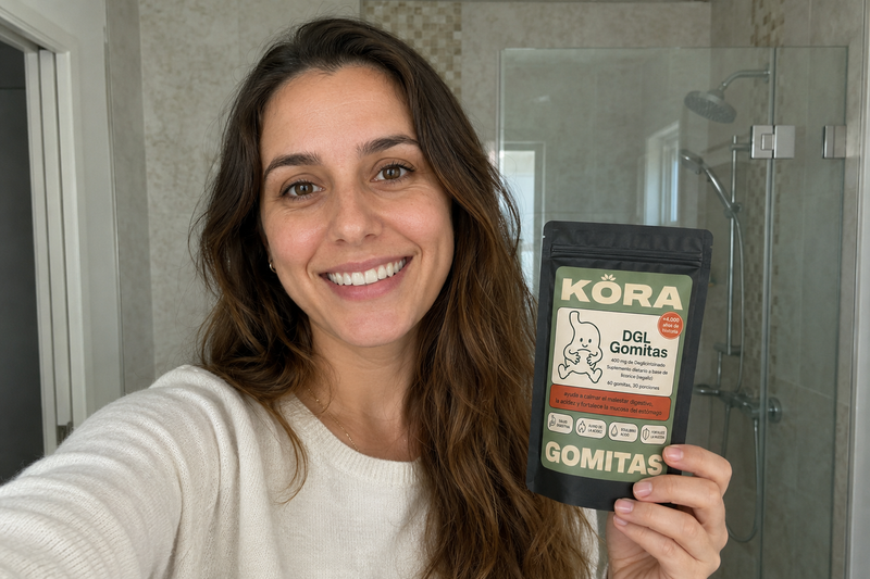 Cliente sosteniendo su producto KORA