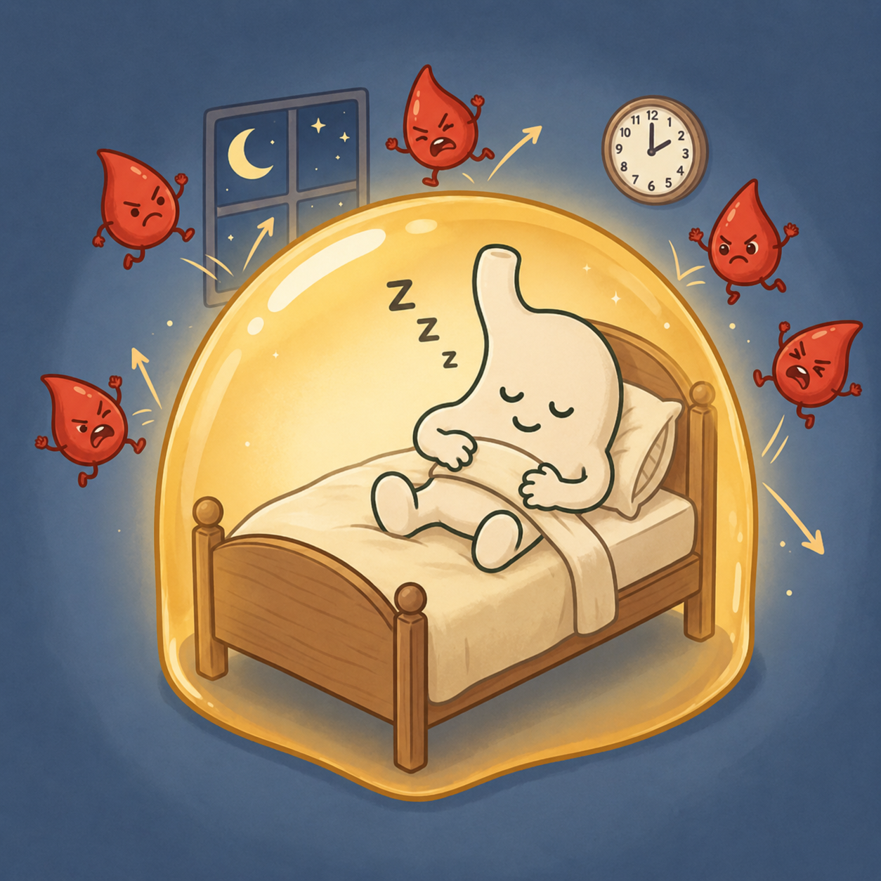 Estómago descansando durante la noche