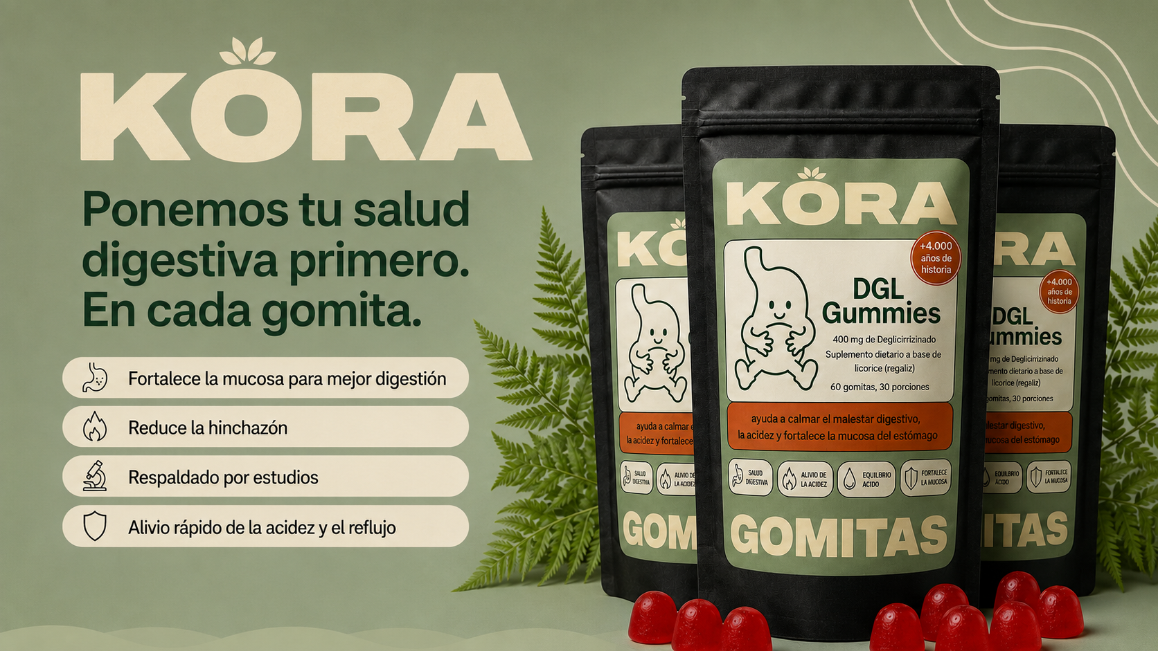 KORA gomitas para la acidez